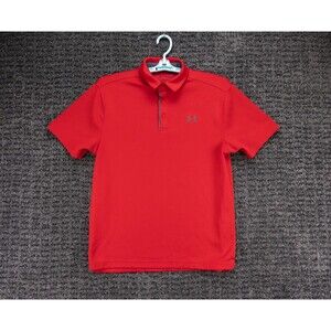 Under Armour Shirt Mens Medium Red Performance Polo Loose Heat Gear Casual Golf